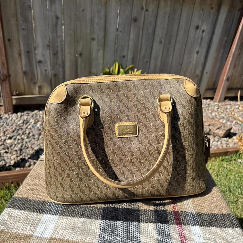 Vintage Monogram Satchel – Brown / Tan – 90s Y2K